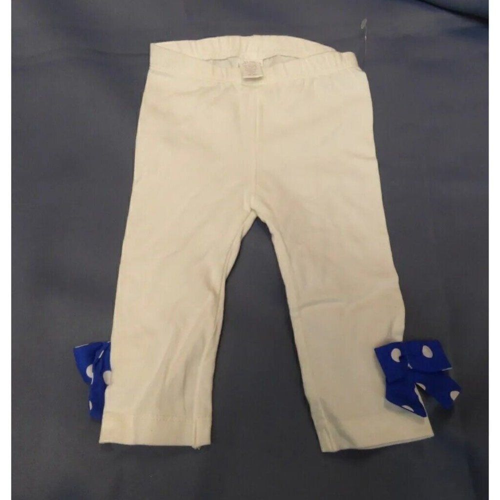 3-6 months baby’s Bow Detail Cropped Leggings, Ivory